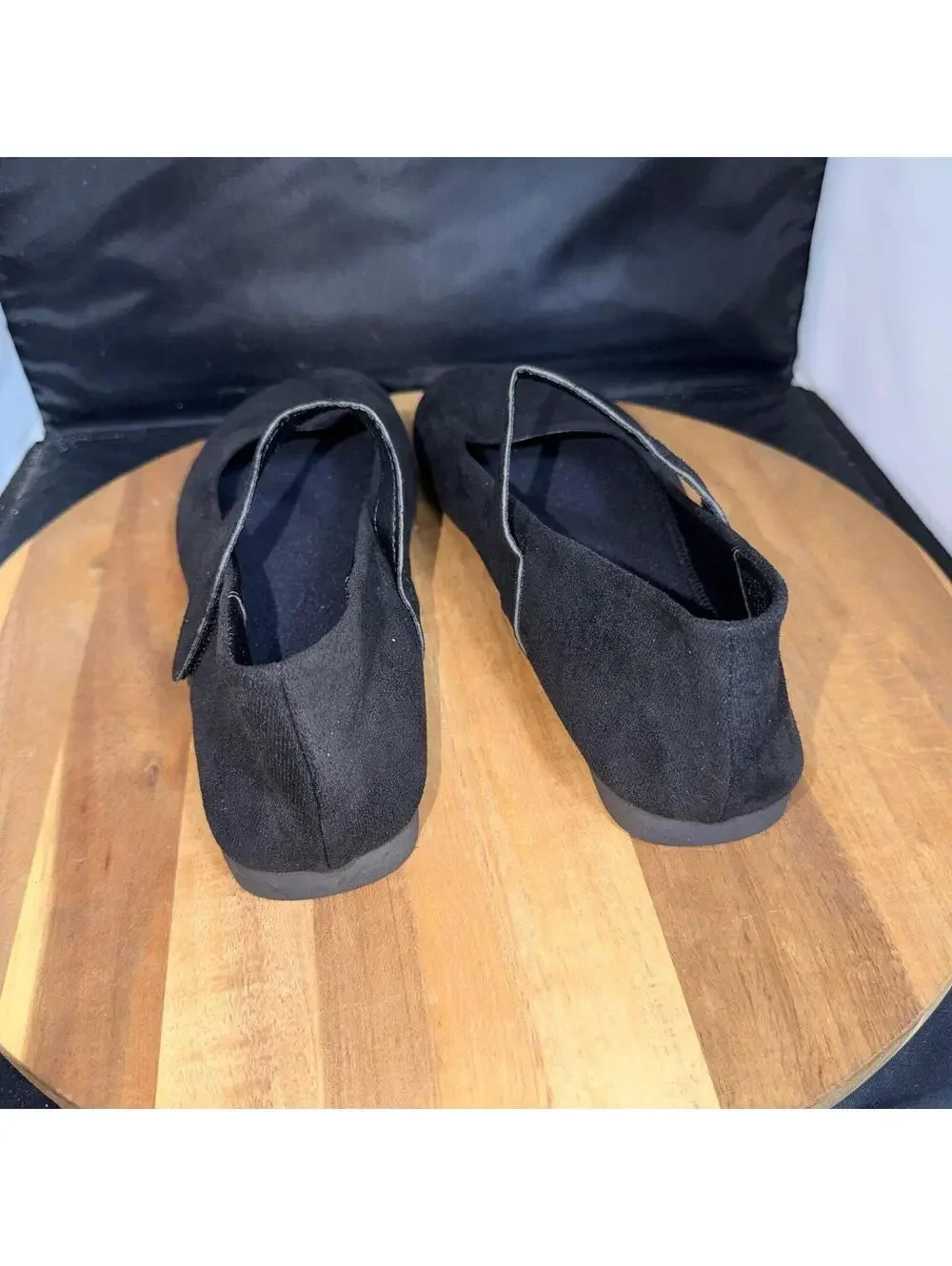 Women’s Black Mary Jane Flats Size 43 Comfort Slip On Shoes